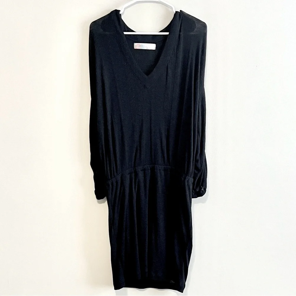 Free People Beach Bambi Knit Ruched Sleeve Mini Dress